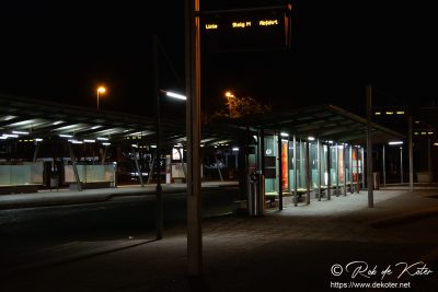 The bus station in Weiden by night. Upper Palatine, Bavaria / Der Busbahnhof in Weiden bei Nacht. Oberpfalz, bayern.